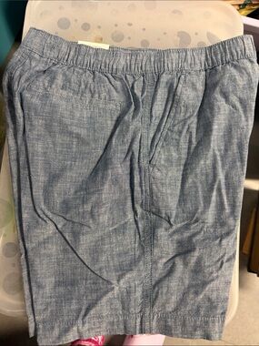 Men's Elastic-Waist Lightweight ChambrayBlue